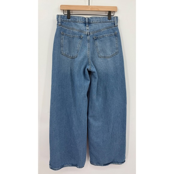 Old Navy Jeans Womens 8 Blue Baggy Wide Leg High Rise Relaxed Denim - Picture 2 of 8